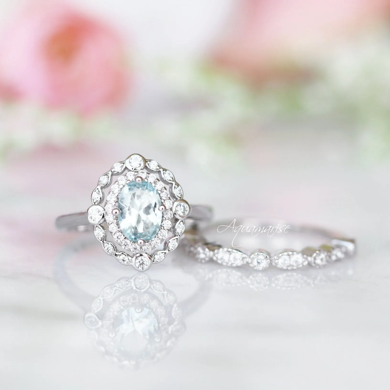 Valentina Aquamarine Ring- Sterling Silver