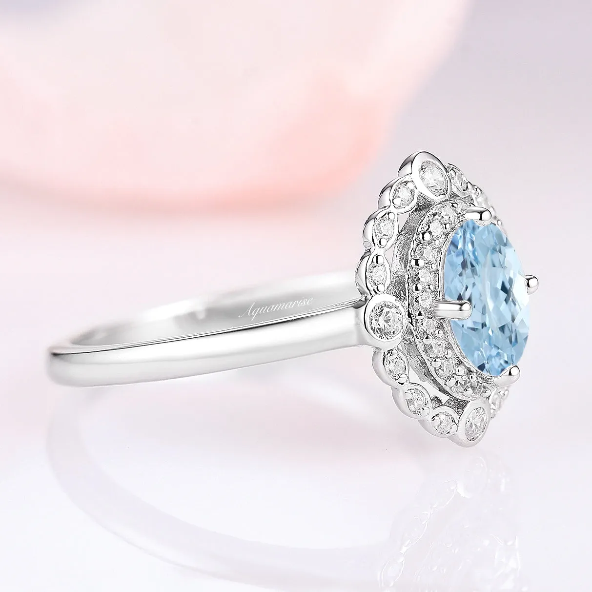 Valentina Aquamarine Ring- Sterling Silver