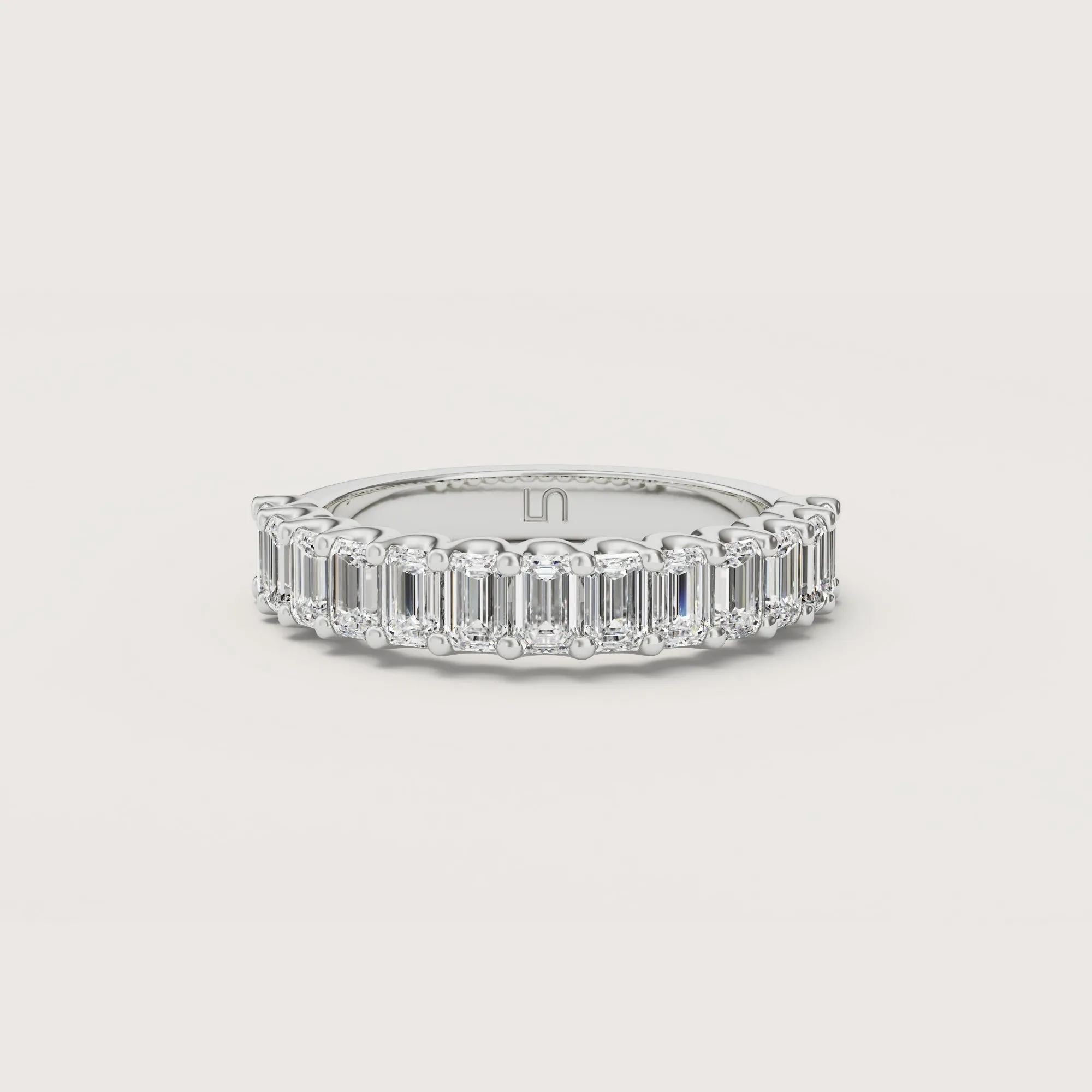 Valley Emerald Diamond Band Medium | Halfway Diamonds