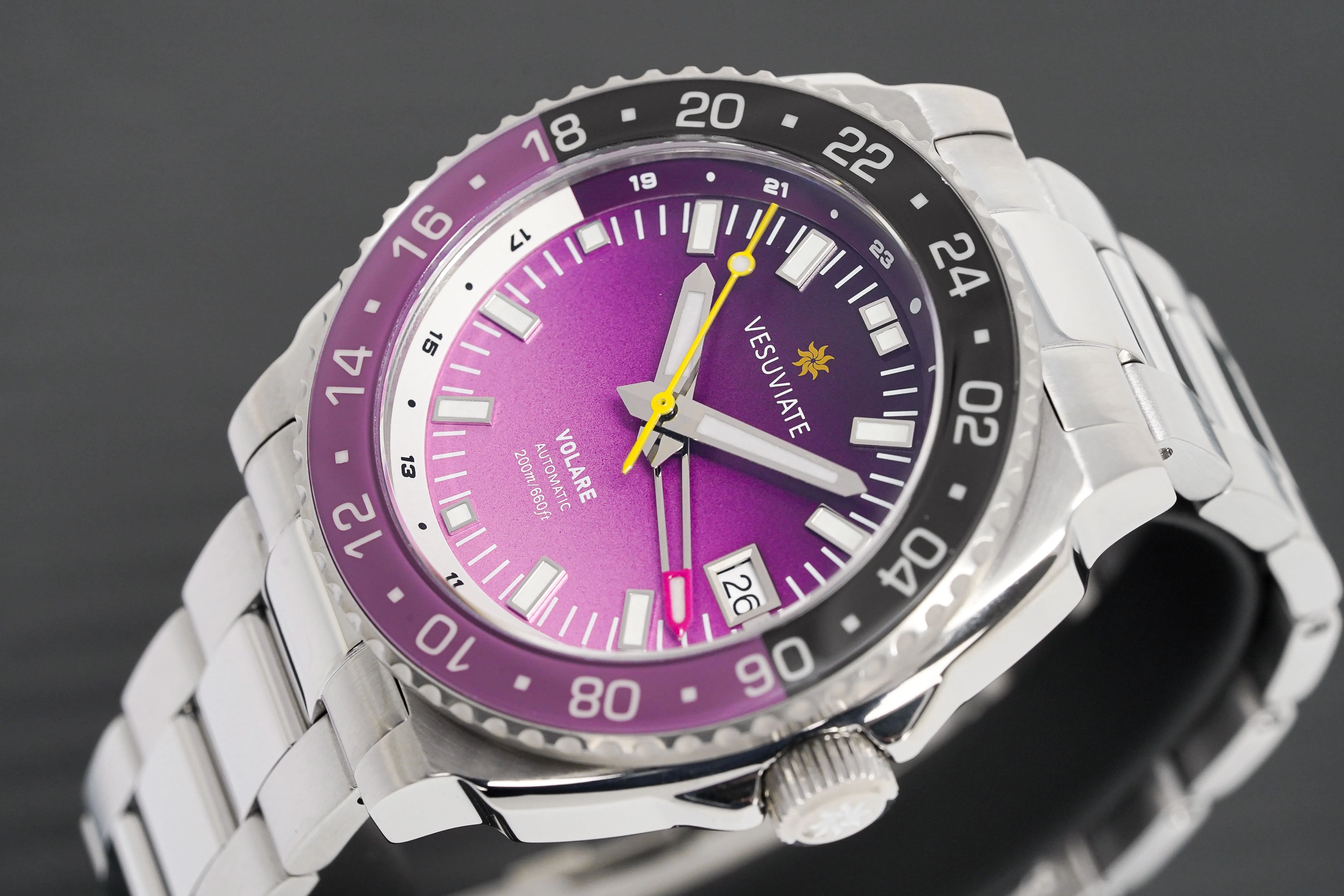 Vesuviate Men's Watch GMT Volare Purple