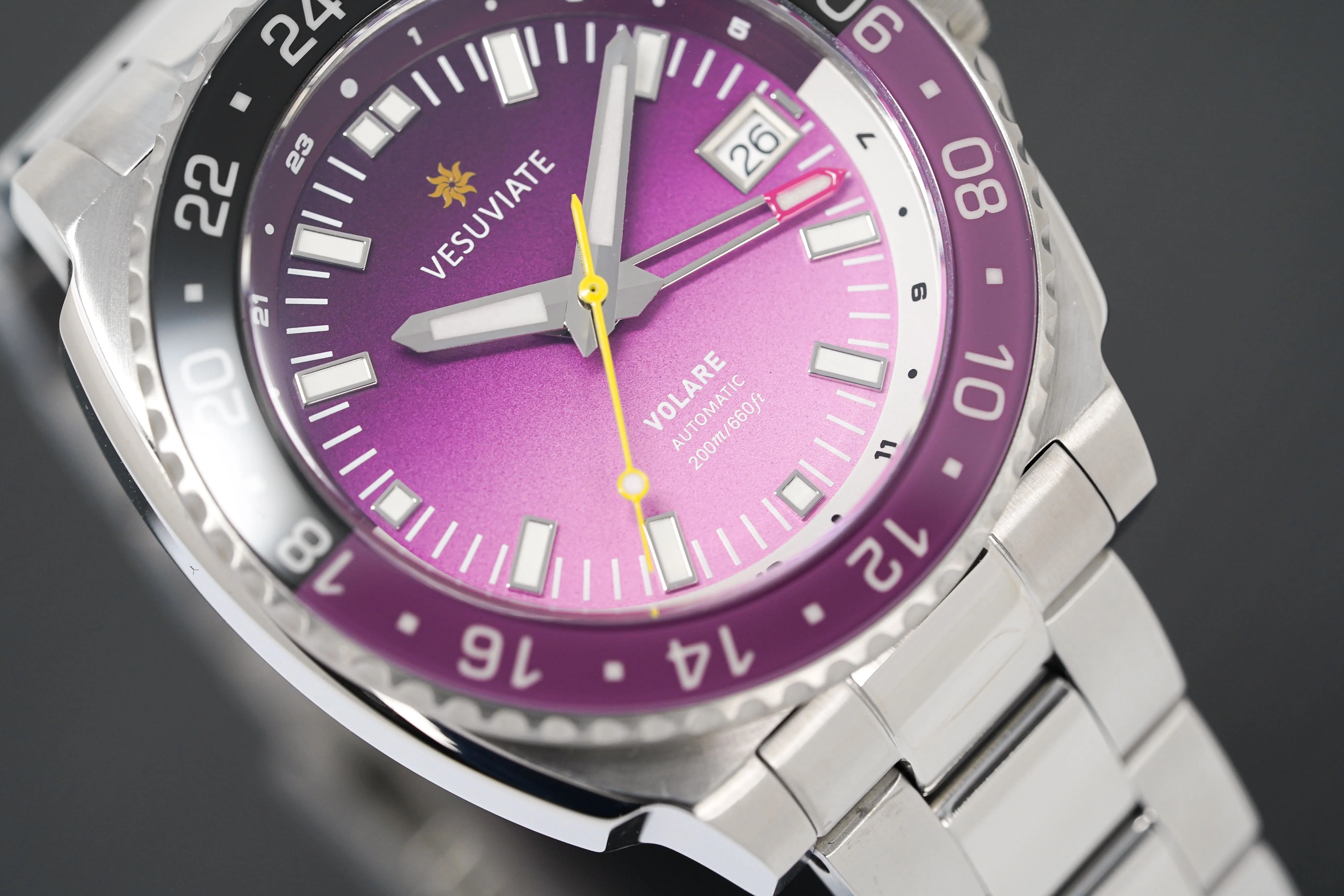 Vesuviate Men's Watch GMT Volare Purple