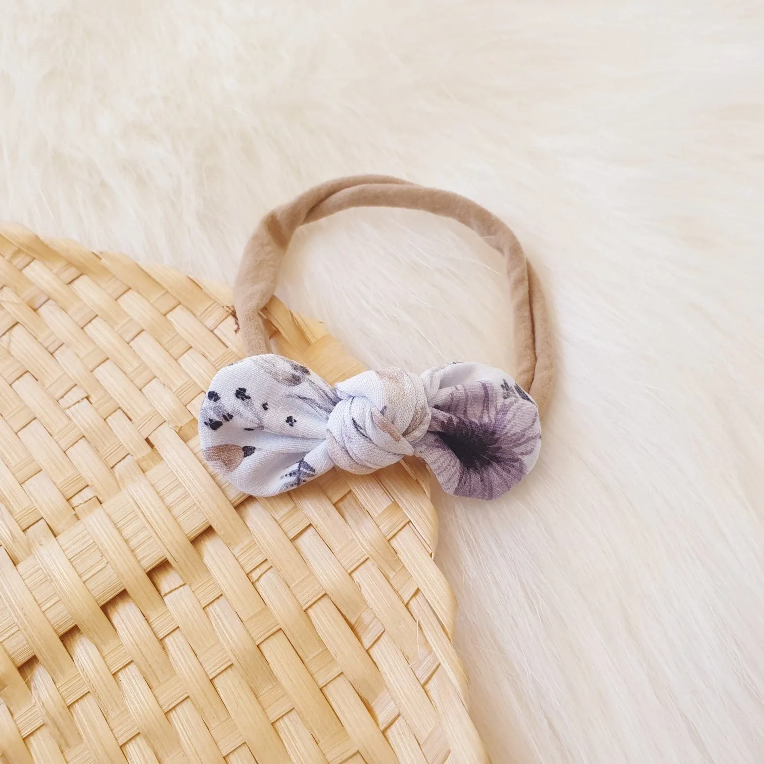 Winter Field  Mini Bow Headband